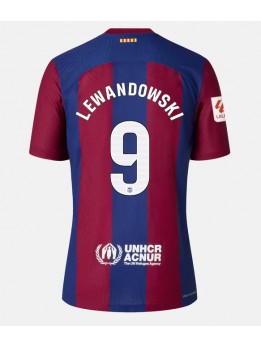 Moški Nogometna dresi replika Barcelona Robert Lewandowski #9 Domači 2023-24 Kratek rokav